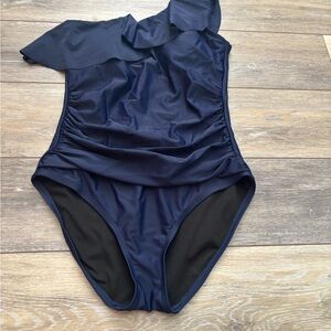Navy Blue Women’s One Shoulder Bathing suit